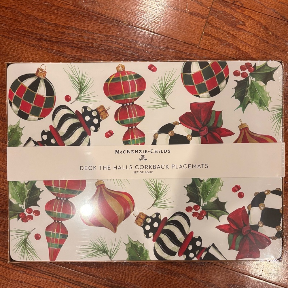 Mackenzie-Childs Deck The Halls Corkback Placemats